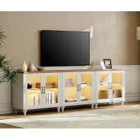 Latitude Run® LED TV Stand For 100 Inch TV, TV Cabinet Entertainment Centre For 75/80/85 Inch TV, Large Kitchen Cupboard