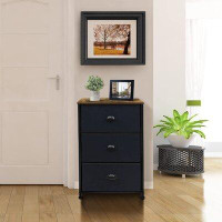 Sorbus Sorbus Nightstand With 3 Drawers - Bedside Furniture & Accent End Table Chest For Home, Bedroom, Steel Frame, Rus