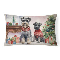 The Holiday Aisle® Schnauzer Christmas Fabric Decorative Pillow
