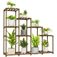 Ebern Designs Plant Stand Indoor Wood Plant Shelf Outdoor