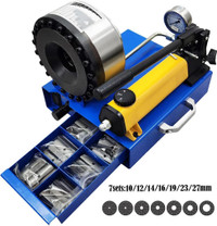 1/4-1 Portable Horse Press Crimper High Pressure Hydraulic Hose Tube Crimping Machine with 7 Sets of Dies 056550