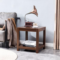 Ebern Designs Simple White Side Table, 2-Tier Small Space End Table, Night Stand, Sofa Table, Side Table With Storage Sh
