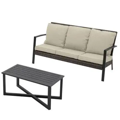 Winston Porter 3 - Person Outdoor Conversation Set With Cushions