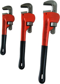 NEW 3 PCS STEEL PIPE WRENCH 37206