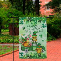 Northlight Seasonal Joyful Leprechauns "Happy St. Patrick's Day" Outdoor Garden Flag 18" X 12.5"