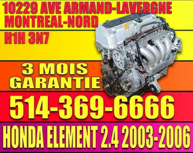 Moteur Honda Element 2003 a 2011 K24A4 AWD 4X4 4WD, 03 04 05 06 Honda Element 2.4 Engine, Installation Dispo in Engine & Engine Parts in Québec - Image 4