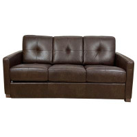 Plethoria Harrisa 81.5'' Genuine Leather Square Arm Sofa Bed