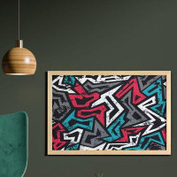 East Urban Home Ambesonne Grunge Wall Art With Frame, Abstract Shapes In Graffiti Art Style Underground Hip Hop Culture