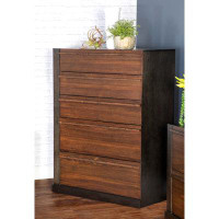 Millwood Pines Armandina 5 - Drawer 33.6" W Chest in Walnut and Black