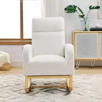 Ebern Designs Welike 27.6"W Modern Accent High Backrest Living Room Lounge Arm Rocking Chair