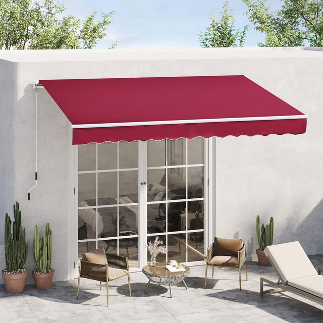 Retractable Awning 141.7" L x 98.4" W Red in Patio & Garden Furniture