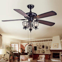 House of Hampton 52" 5 - Blade Ceiling Fan with Light Kit Included