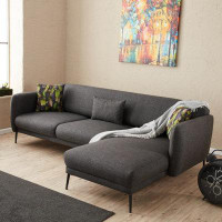 Corrigan Studio Kionia Deluxe Wide Upholstered Chaise Sectional Sleeper Sofa