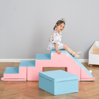 Kids Soft Play Set 57.75" x 19.25" x 18.5" pink, blue