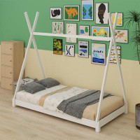 Isabelle & Max™ Twin Wood Floor Bed Frame With Triangle Tructure