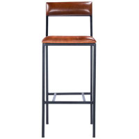Lux Comfort 43x 16.5 x 21.75_43" Brown And Black Iron Bar Chair With Footrest