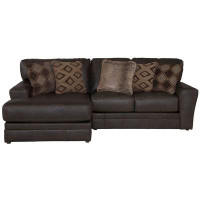 Wildon Home® Canapé modulaire en cuir italien avec 2 coussins décoratifs Howse