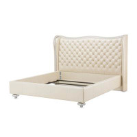 Michael Amini Hollywood Swank Tufted Upholstered Panel Bed