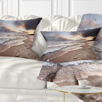 Made in Canada - East Urban Home Seascape Shore of Baltic Sea during Winter Lumbar Pillow