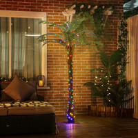Lighted Palm Tree 9.8" L x 9.8" W x 70.9" H Green