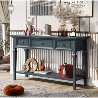 Canora Grey Classic Retro Style Console Table With Three Top Drawers And Open Style Bottom Shelf, Easy Assembly