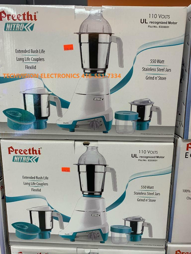 Preethi, Vidiem Mixer Grinder, 110 V For USA &amp; Canada with warranty in Processors, Blenders & Juicers in City of Toronto - Image 4