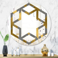 East Urban Home Hexagon Star Polygon Pattern Modern Frameless Wall Mirror