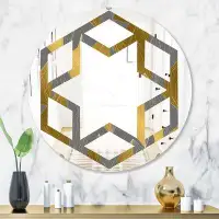 East Urban Home Hexagon Star Polygon Pattern Modern Frameless Wall Mirror