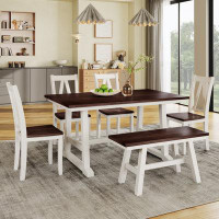 Gracie Oaks 6-Piece Wood Dining Table Set