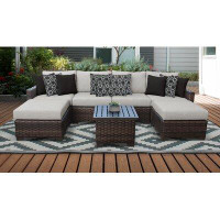 kathy ireland Homes & Gardens by TK Classics River Brook 7 Piece Outdoor Wicker Patio Furniture Set 07a