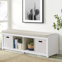 Latitude Run® Brianny Upholstered Cubby Storage Bench