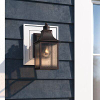 Alcott Hill Bonifant 1-Light Outdoor Glass Shade Wall lantern