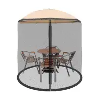 Lark Manor Marla Mosquito Net for Patio Umbrellas - Bug Screen to Keep Out Insects - Zippered Mesh Cover — Outdoor Table