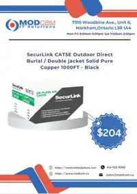 SecurLink CAT5E Outdoor Direct Burial / Double Jacket Solid Pure Copper 1000FT Network Bulk Cable Black FOR SALE!!!