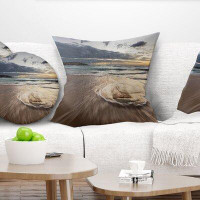 Made in Canada - East Urban Home Seashore Morning with Playful Surf and Pleasant Sky Pillow
