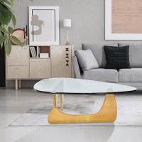 Ivy Bronx Triangle coffee table Wood Base for living room