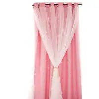 Gemma Violet Star Curtains For Bedroom Star Hollow Out Blackout Curtains For Kids Room Decor Double Layer Star Cut Out W