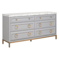 Orient Express Furniture 6 Drawer 71" W Solid Wood Double Dresser