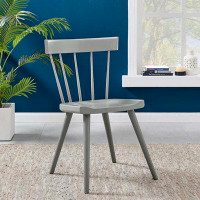 Modway Wood Dining Side Chair In Light Grey