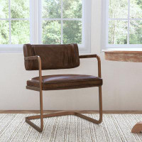 Classic Home Fonda Genuine Leather Upholstered Back Arm Chair