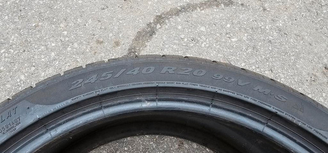 245/40/20 1 pneu hiver pirelli RUNFLAT comme neuf 250$ installer in Tires & Rims in Greater Montréal - Image 2