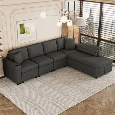 Latitude Run® 109.8"L-shaped Couch Sectional Sofa with Storage Chaise
