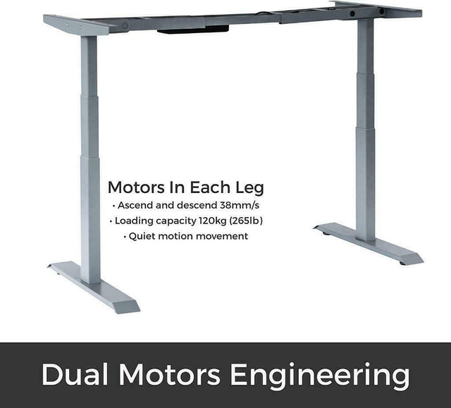 MotionGrey Height Adjustable Dual German Motor Electric Standing Desk Frame (TABLE TOP EXTRA) in Desks - Image 3