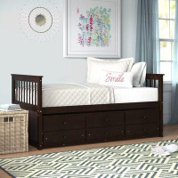Three Posts™ Baby & Kids Kristian Twin 3 Drawer Solid Wood Daybed with Trundle by Three Posts™ Baby & Kids