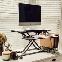 Home Office Metal Adjustable Standing Computer Desk Convertor Laptop Table Riser