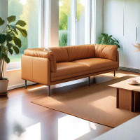 ULTORU 86.58" Brown techno-skin Modular Sofa cushion couch