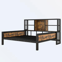17 Stories Full Size Daybed with Storage Shelves and metal frame