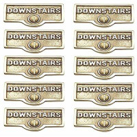 The Renovators Supply Inc. Switch Tags Downstairs Name Signs 1-Gang Rocker Wall Plate