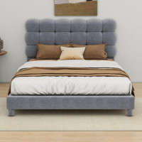 Cosmic Full Size Upholstered Platform Bed With Soft Headboard
