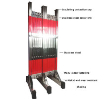 Telescopic Fences Stainless Steel Security Fence Movable Folding Isolation Fence 056149